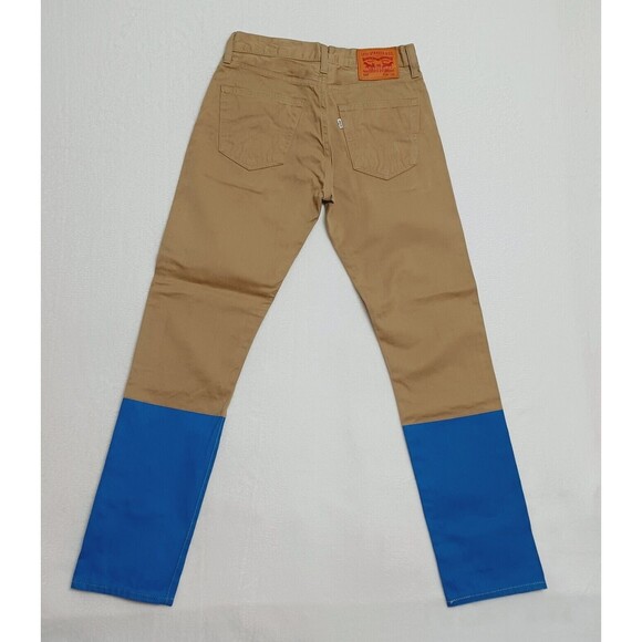 Levi's 508 Men's 30X32 Regular Fit Tappered Leg Colorblock Tan/Blue Urban Jeans - Picture 5 of 12